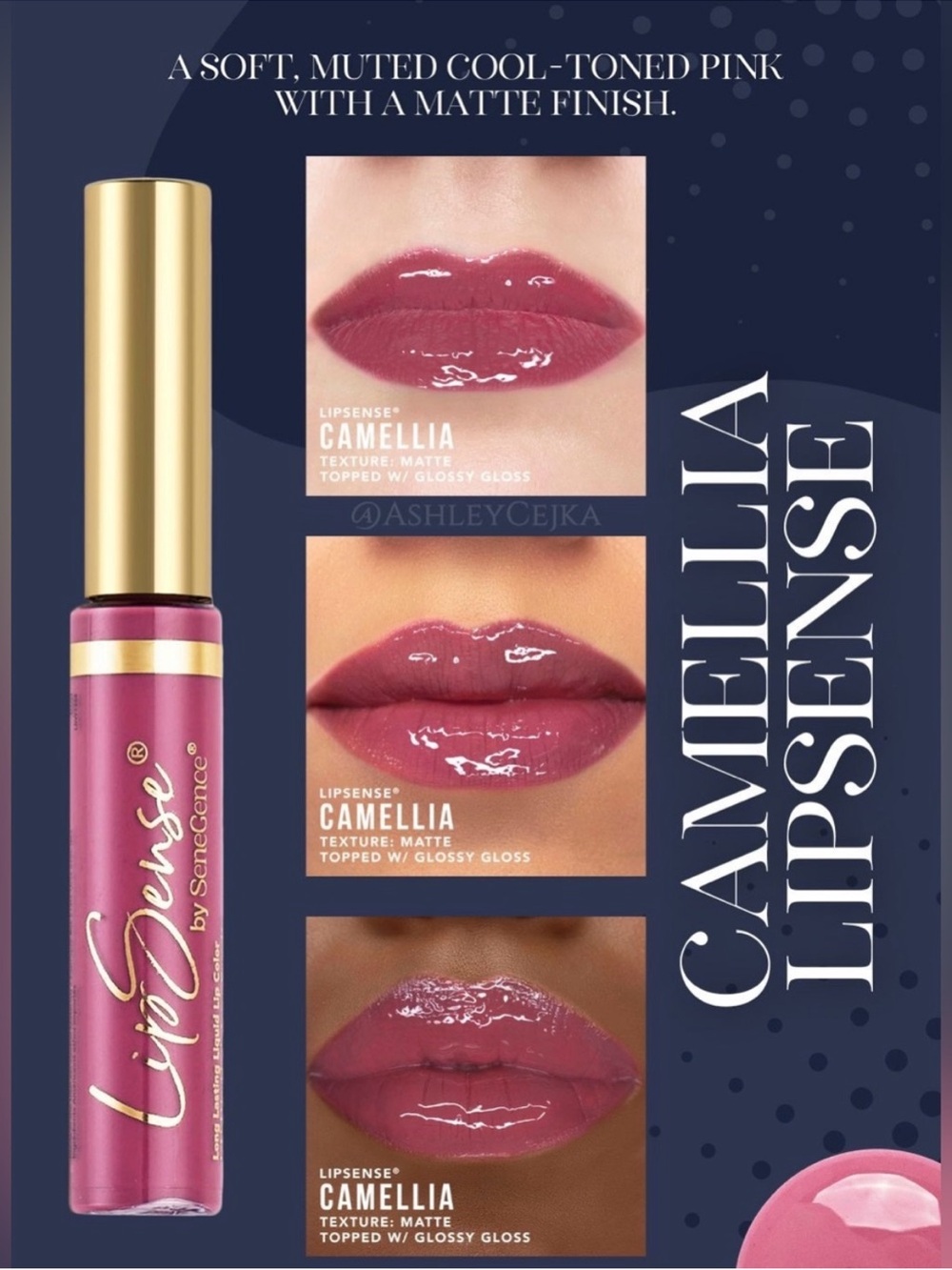 Camellia LipSense Longwear Lip Color & Gloss - Muted Cool Pink